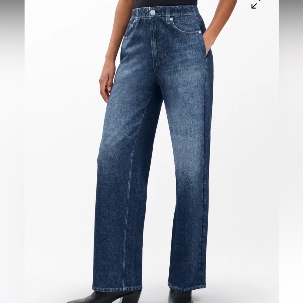 Rag & Bone - Miramar High Rise Wide Leg Cotton Terry Sweatpant Jeans - Picture 4 of 6